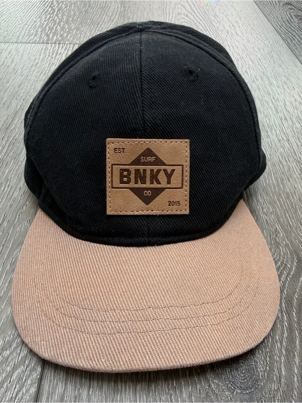 BINKY BRO LAS PENITAS SNAPBACK HAT BLACK PANELING TAN BRIM SIZE INFANT 4-12MO